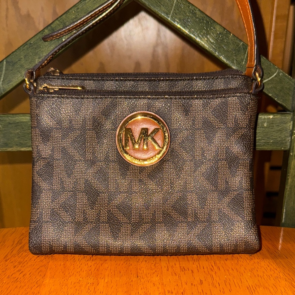 Michael Kors Monogram Brown Wristlet